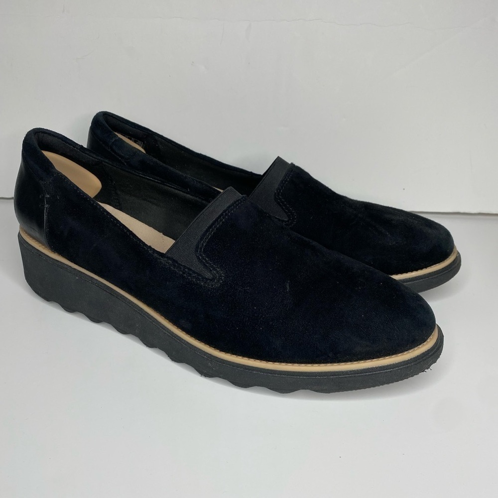 Clarks Sharron Dolly Black Slip On Comfort Loafer Women’s Sz 12